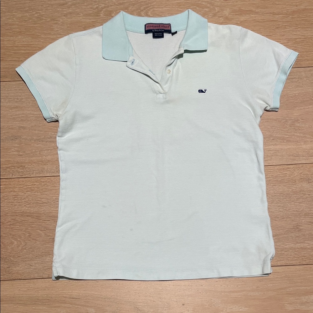 Vineyard Vines Girls Soft Blue Polo Tee
